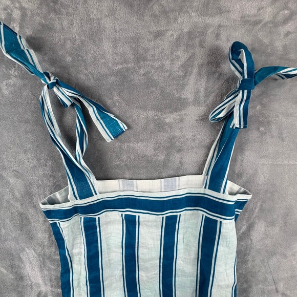 Olivia James The Label Blue White Striped Bow Strap Midi/Maxi Cotton Dress S NWT - Picture 13 of 13